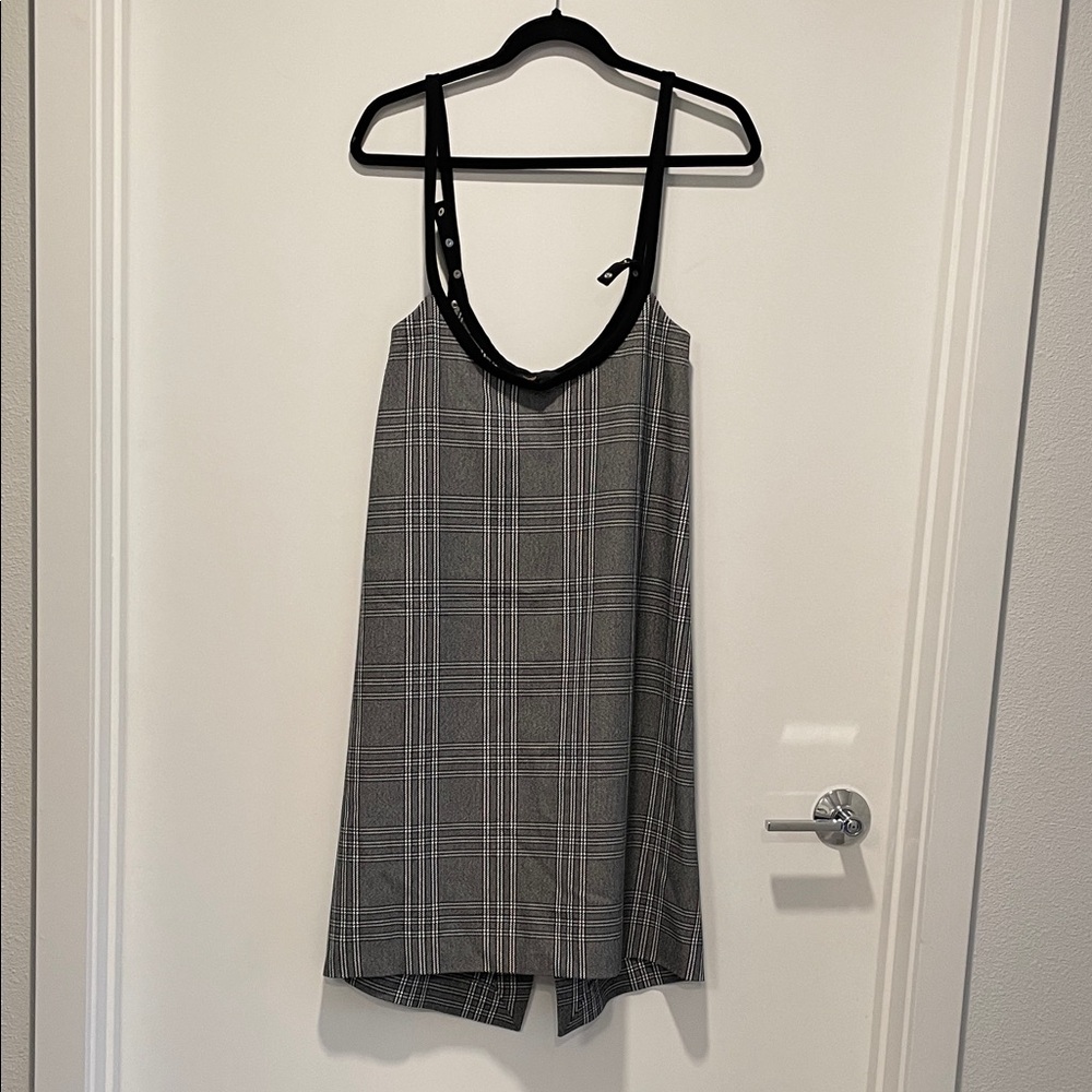 MAJE Stylish Black and Gray Plaid Dress